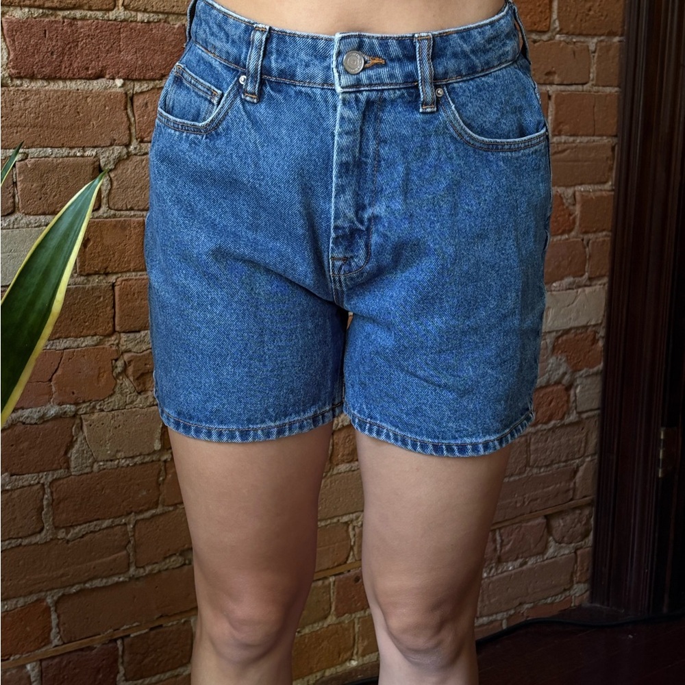 Zara Blue Denim High-Waist Jean Shorts